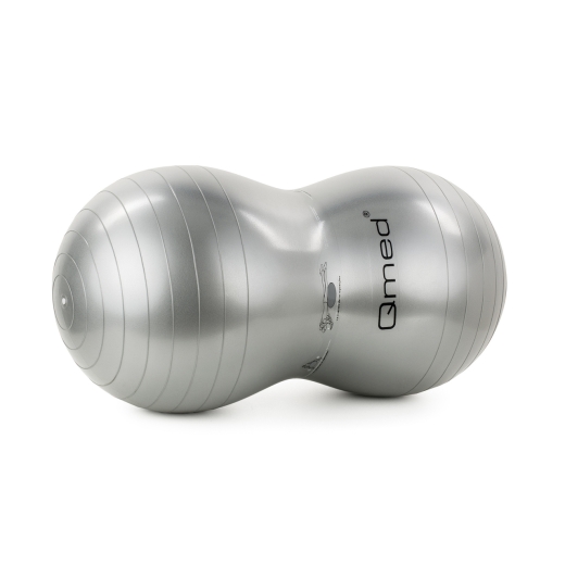 Szara piłka do ćwiczeń w kształcie orzeszka ziemnego na białym tle