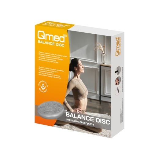 Pudełko do szarego dysku sensorycznego na białym tle